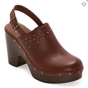 FRYE AND CO. Brown Studded Clogs